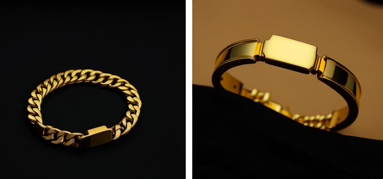 黄金手链图片男款